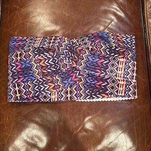 Paper crane bandeau top with back zip. New. Medium